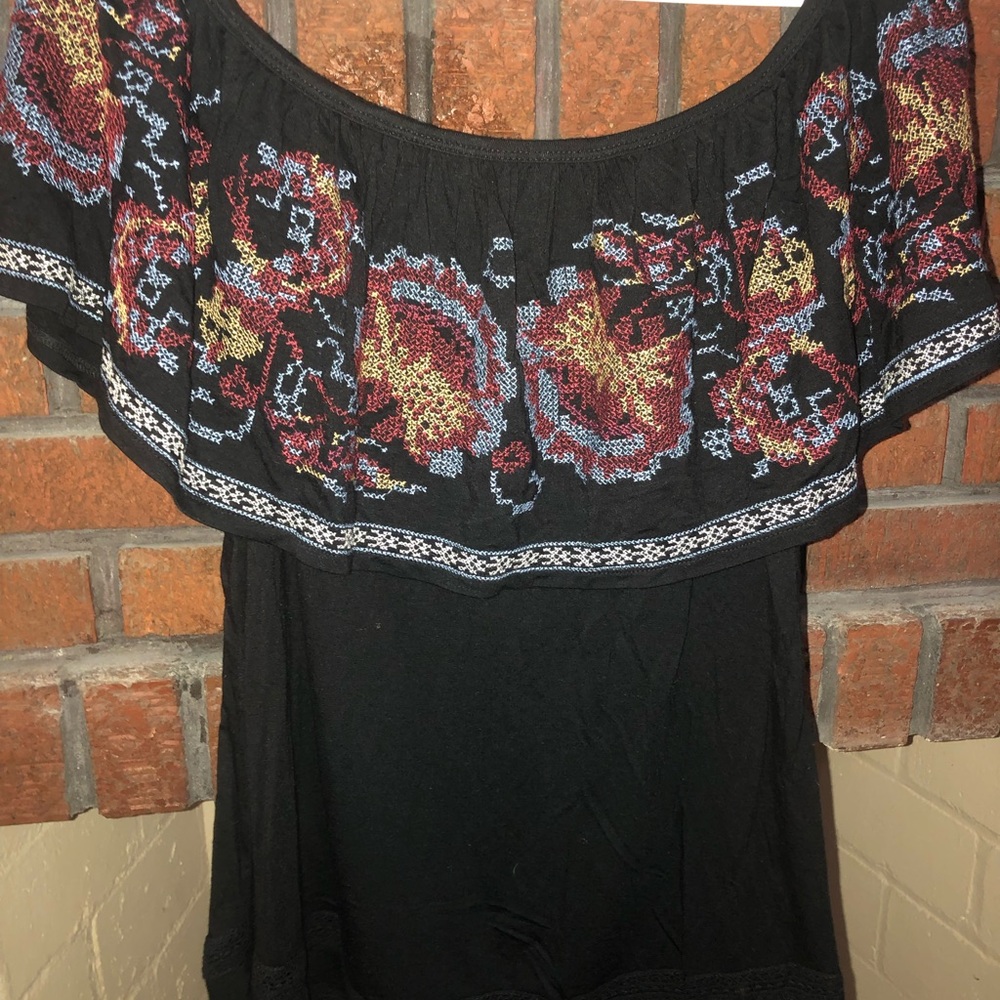 Black detailed off the shoulder top